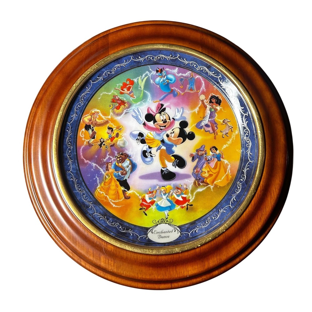 Bradford Exchange Collector Plate OS Multicolor Enchanted Dance Mickey Minnie - Picture 1 of 6